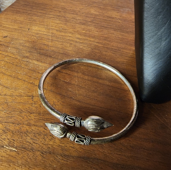 Bohemian style sterling cuff bracelet - Picture 5 of 9